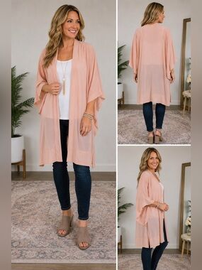 LuLaRoe ‘Shirley’ Kimono Duster Dusty Rose Cover Up Medium